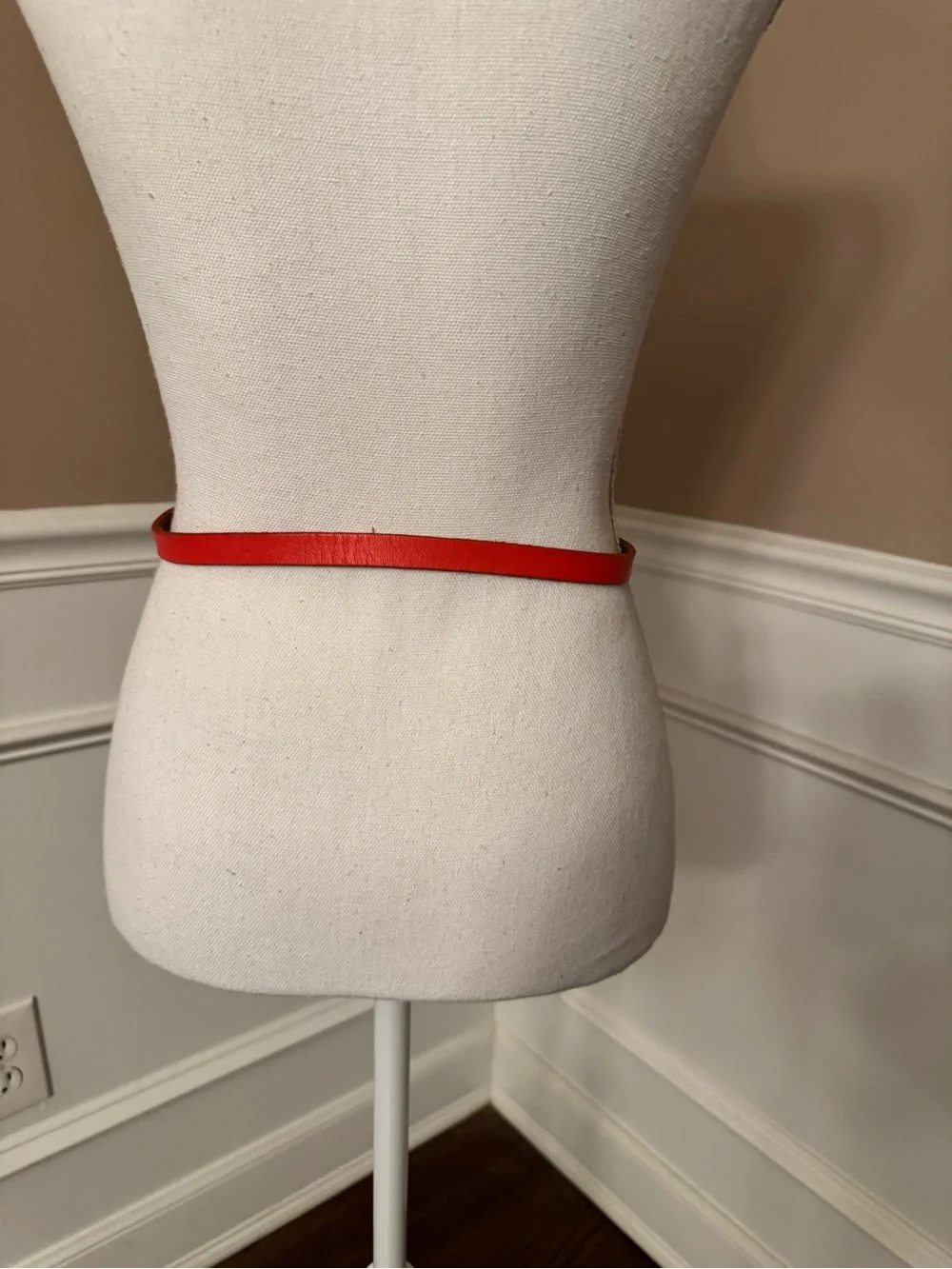 J. Crew Red Leather Belt with Brass-Tone Buckle - Picture 4 of 10